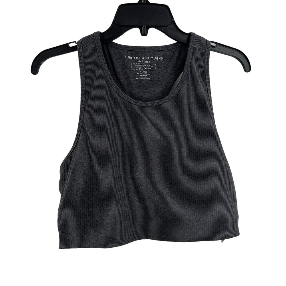 Threads 4 Thought Cropped Top XL Racerback Shelf Bra Ribbed Knit